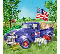 Boston International IHR - Servilletas de papel de 3 capas para cóctel, 12,7 x 12,7 cm, diseño patriótico