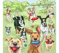 Boston International IHR Servilletas de papel de 3 capas para uso diario, 20 unidades, tamaño de cóctel, corredores de parque para perros