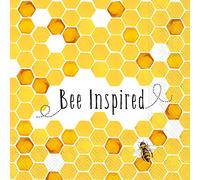 Boston International IHR Servilletas de papel para bebidas de cóctel de 3 capas, 20 unidades, 5 x 5 pulgadas, color amarillo inspirado en abejas