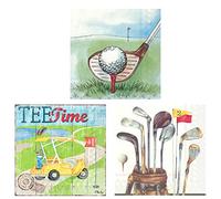 Boston International - Paquete de 3 servilletas de papel con temática de golf, 60 piezas