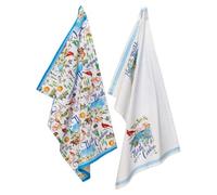 Boston International Rosanne Beck State Collection - Juego de 2 paños de Cocina de algodón Reutilizables Suaves y absorbentes, 28 x 18 Pulgadas, Carolina del Norte