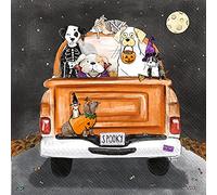 Boston International Servilletas de papel de 3 capas, tamaño de cóctel de 20 unidades, cachorros espeluznantes