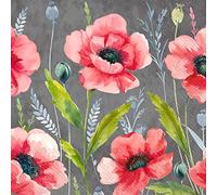 Boston International Servilletas de papel IHR de 3 capas, tamaño de almuerzo de 20 unidades, color gris Mohana