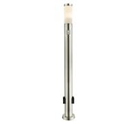 Boston Lámpara de pie para exterior (Altura: 110 cm, Diámetro: 13,1 cm, Detector de movimiento, IP44, Plata)