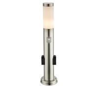 Boston Lámpara de pie para exterior (Altura: 60 cm, Diámetro: 13,1 cm, Detector de movimiento, IP44, Plata)