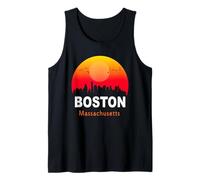 Boston Massachusetts Vintage Sunset Retro City State USA Camiseta sin Mangas