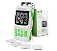 Boston tech® 3 en 1 Electroestimulador muscular con función TENS/EMS/Masaje| 2 Canales 36 Programas con intensidad Ajustable 4 electrodos Alivia rehabilita y fortalece los músculos Baterías incluidas