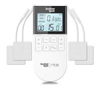Boston Tech® Electro estimulador Muscular | 3 en 1: TENS + EMS + Fitness | Alivio eficaz del Dolor + Entrenamiento | 2 Canales + 50 Modos + 16 Niveles de Intensidad + Incluye Estuche + 4 Electrodos