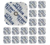 Boston Tech Electrodos para TENS EMS con Conector Botón 3,5 mm Set de 16 Pads 5x5 cm Compatibles Beurer, Vitacontrol | Reutilizables, Óptima Adherencia, Sin Gel Adicional