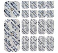 Boston Tech Electrodos para TENS EMS con Conector Botón 3,5 mm Set de 16 Pads Compatibles Beurer, Vitacontrol | 8 de 5x5 cm + 8 de 5x10 cm | Gel Integrado y Adherencia Óptima