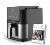 Boston Tech. Freidora de Aire Master Fryer 5L, 1500W, 5 Programas, Pantalla LED, Control Táctil, Temperatura Ajustable, Recubrimiento Cerámico sin PFAS, 35% Más Espacio, Temporizador, Ultrasilenciosa