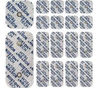 Electrodos Compatibles con Compex | Set de 16 Pads Reutilizables Boston Tech 5x5 cm + 5x10 cm | Conector Botón 3,7 mm | Gel Integrado y Alta Adherencia