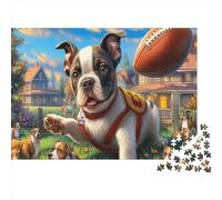 Boston Terrier 1000Pc for Adults Kids French Bulldog in Red Harness Educational Games Suitable for Decompression 38x26cm/1000pcs