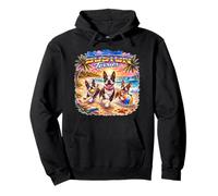 Boston Terrier Beach Divertido Verano Cachorro Amante Tropical Atardecer Sudadera con Capucha