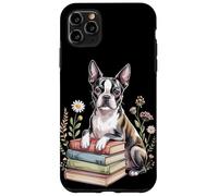 Boston Terrier Bostie Bookworm Flowers Book Reading Books Carcasa para iPhone 11 Pro Max