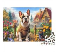 Boston Terrier Challenging & Brainteasing Puzzle French Bulldog in Brown Sweater for Adults & Kids Age 12 Years Up 70x50cm/1000pcs