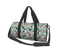 Boston Terrier con Flores, Bolsa de Viaje de Gran Capacidad, Bolso Redondo, Bolsa de Viaje Deportiva, Bolsa de Mano, Bolsa de Fitness