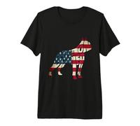 Boston Terrier Dog American Flag 4th of July Camiseta Premium