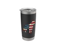 Boston Terrier Dog American Flag 4th of July Vaso térmico de acero inoxidable de doble pared