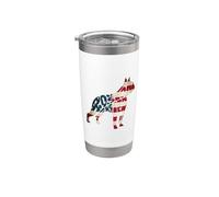 Boston Terrier Dog American Flag 4th of July Vaso térmico de acero inoxidable de doble pared