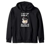 Boston Terrier Dog I Get Up Early Coffee Funny Puppy Dogs Sudadera con Capucha