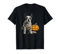 Boston Terrier Dog Mummy Happy Halloween Hombres Mujeres Camiseta