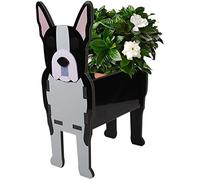 Boston Terrier Dog Planter Plant Pots, PVC Material Animal Succulent Plant Pots with Drainage Design Cute Dog Planter for Plants Flower, Home Décor Gift