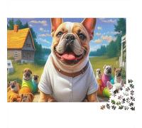 Boston Terrier Jigsaw Puzzles for Adults French Bulldog in White Shirt 1000 Piece for Women, Gifts for Men 70x50cm/1000pcs