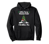 Boston Terrier My Dog Sleeping Under Christmas Tree Puppy Sudadera con Capucha