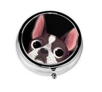 boston terrier naturaleza, Pastillero, Pastillero redondo Pequeño contenedor de pastillas Organizador de pastillas de viaje