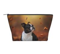 Boston Terrier Otoño Bokeh Perros Perros, Bolsa de artículos de tocador Bolsa de Maquillaje Bolsa de cosméticos Bolsa de artículos de tocador de Viaje portátil