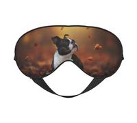 Boston Terrier Otoño Bokeh Perros Perros, Cubreojos completos Antifaz bloqueador de luz Antifaz para dormir Antifaz suave con los ojos vendados Noche