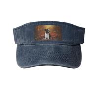 Boston Terrier Otoño Bokeh Perros Perros En El Bosque, Sombreros Deportivos con Visera, Gorra de béisbol Superior vacía, Gorra con Visera de protección Solar