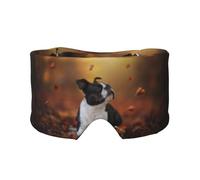 Boston Terrier Otoño Bokeh Perros Perros,Máscara para ojos con bloqueo de luz y protección ocular completa para dormir, orejeras y ojos.