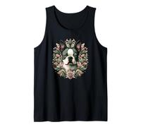 Boston Terrier perro caprichoso botánico naturaleza ilustración Camiseta sin Mangas