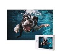Boston Terrier, Perro Submarino,Rompecabezas de Madera de 300 Piezas, Juego Familiar, Rompecabezas para Adultos, Adolescentes, decoración del hogar
