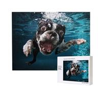 Boston Terrier, Perro Submarino,Rompecabezas de Madera de 500 Piezas, Juego Familiar, Rompecabezas para Adultos, Adolescentes, decoración del hogar