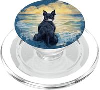 Boston Terrier Puesta del Sol Ocean Beach Adventure Dog PopSockets PopGrip para MagSafe