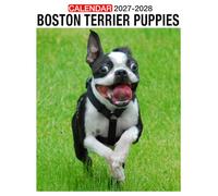 Boston Terrier Puppies Calendar 2027 - 2028: Two Year Planner Jan 2027 to Dec 2028 with US Holidays for Work School Family Travel and Notes