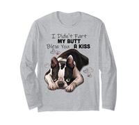 Boston Terrier Puppy Kiss Fart - Perro Divertido Manga Larga