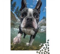 Boston Terrier Puzzle 1000 Piezas Adultos Juego De Rompecabezas Cumpleaños EduGatoional Game Decoración Relajación Y Sabiduría 1000pcs (75x50cm)