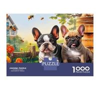 Boston Terrier Rompecabezas Dos Perros Cerca de la cabaña Adultos Cartón Premium 1000 Piezas, Alivio Estrés, Actividad Hogar, Regalo, Juego Desafiante Noches Familiares Y Vacaciones 70x50cm/1000pcs