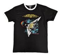 Boston 'US Tour '87' Camiseta eco ringer en blanco y negro - ¡NUEVO