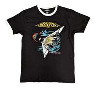 Boston US Tour '87 Ringer - Camiseta, Negro, XL
