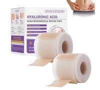 Bostore Hyaluronic Acid Nano Microneedle Repair Tape, Natural Nano Microneedle Patch, Long-lasting Silicone Scar Repair Tape for Men & Women (2PCS)
