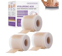 Bostore Hyaluronic Acid Nano Microneedle Repair Tape, Natural Nano Microneedle Patch, Long-lasting Silicone Scar Repair Tape for Men & Women (3PCS)