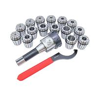 BOSUGE 15 Uds ER40 portabrocas 1/8"-1", vástago R8 + Llave Inglesa, con Caja de Pinzas, Llave cortadora de Carcasa para fresadora CNC, Herramientas industriales