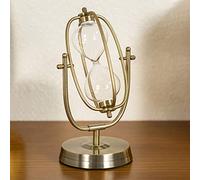 BOSUGE, Temporizador de reloj de arena, Reloj de arena vacío, Arena de carga automática Determina el tiempo del reloj de arena, Tono de latón Metal Giratorio de 360 ° Reloj de arena antiguo grande