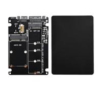 BosuLai - Adaptador de carcasa SSD M.2 NGFF B-Key, compatible con MSATA/M.2 NGFF, para llaves B/B&M, SATA Combo Caja, Negro, Metal, SATA III, 4 TB, no apto para SSD NVME/PCIE (M Key)