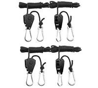 BOSYTRO 2 Pares（4 piezas）Rope Ratchet Con Ganchos Trinquete de Cuerda de Suspención 1/8 inch para jardinería jardín Cultivar Hidropónica Colgar Reflectores Filtros de carbón LED Lampe,hasta 68 kgg ()